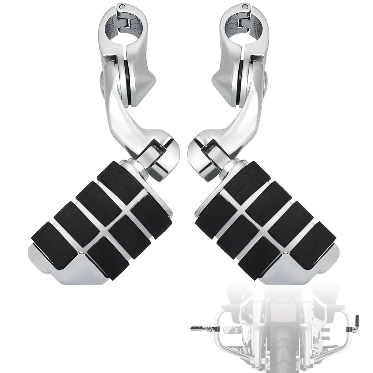 1.25' Adjustable Highway Footpegs for Harley Touring, Softail, Sportster & More