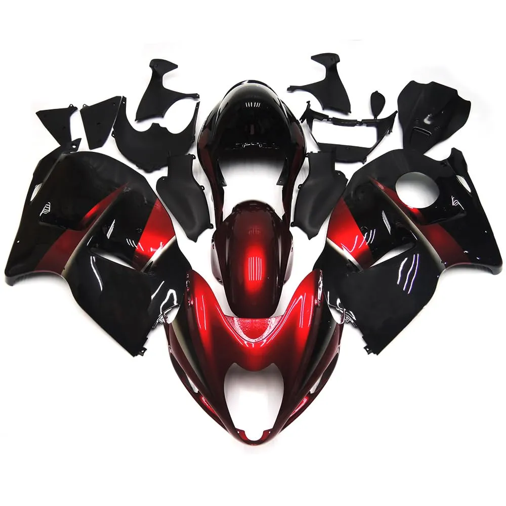 ABS Plastic Glossy Black Red Fairings Kit for Suzuki GSXR1300 Hayabusa 1997-2007