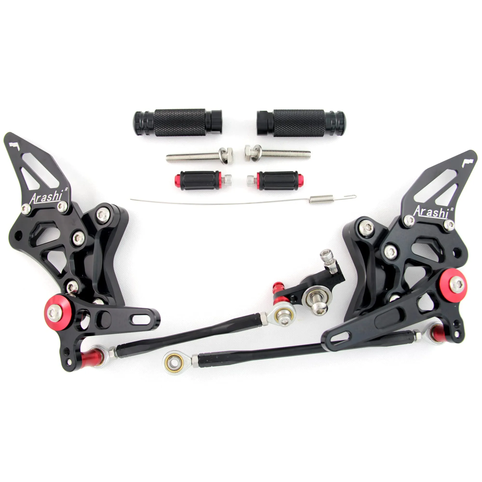 Adjustable Black Arashi Rearsets Footrests for Ducati 1098/848/1198 - 2007-2013 Models