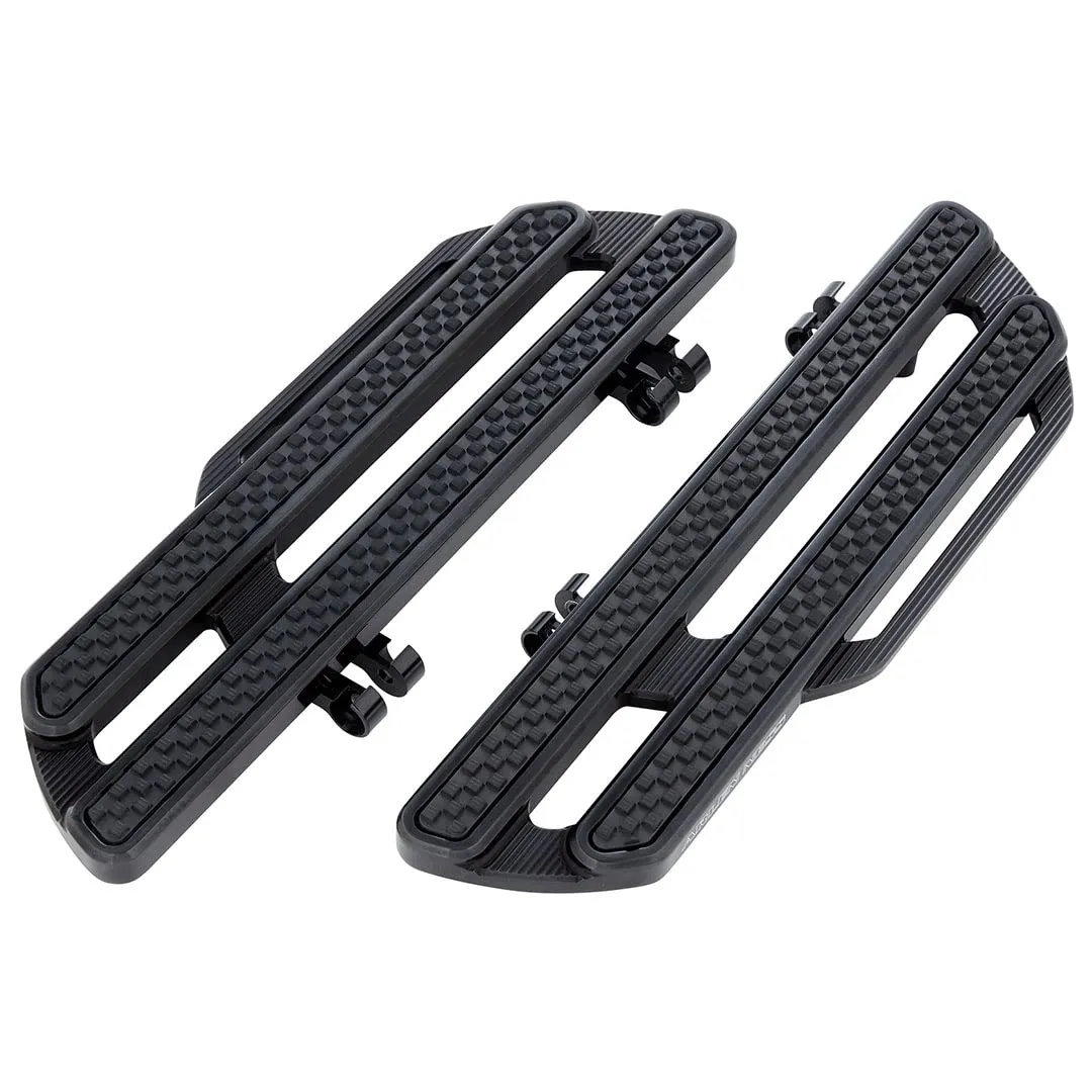 Arlen Ness 410-018 Method Driver Floorboards - Black Anodized, CNC-Machined, 18'x5.75'