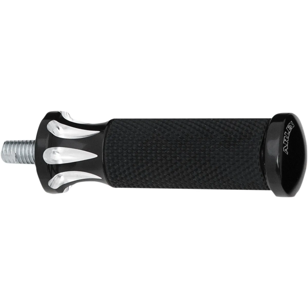 Arlen Ness Black Fusion Male-Mount Footpeg & Shift Peg - Durable Aluminum, Excellent Traction