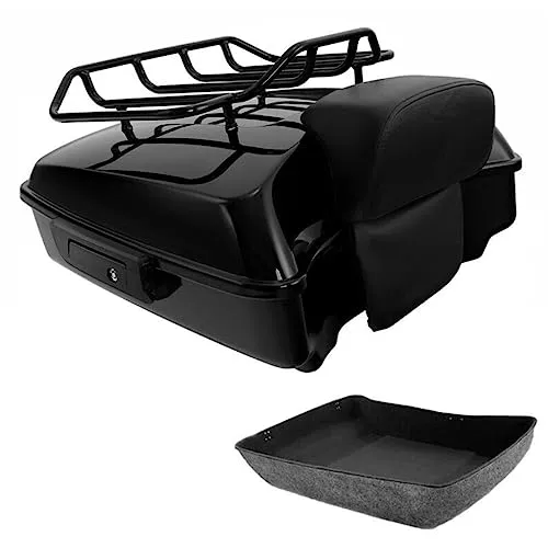 AWPWAY Chopped Pack Trunk & Backrest Rack for Harley Davidson Tour Pak, 20'x10.7'x25.7'