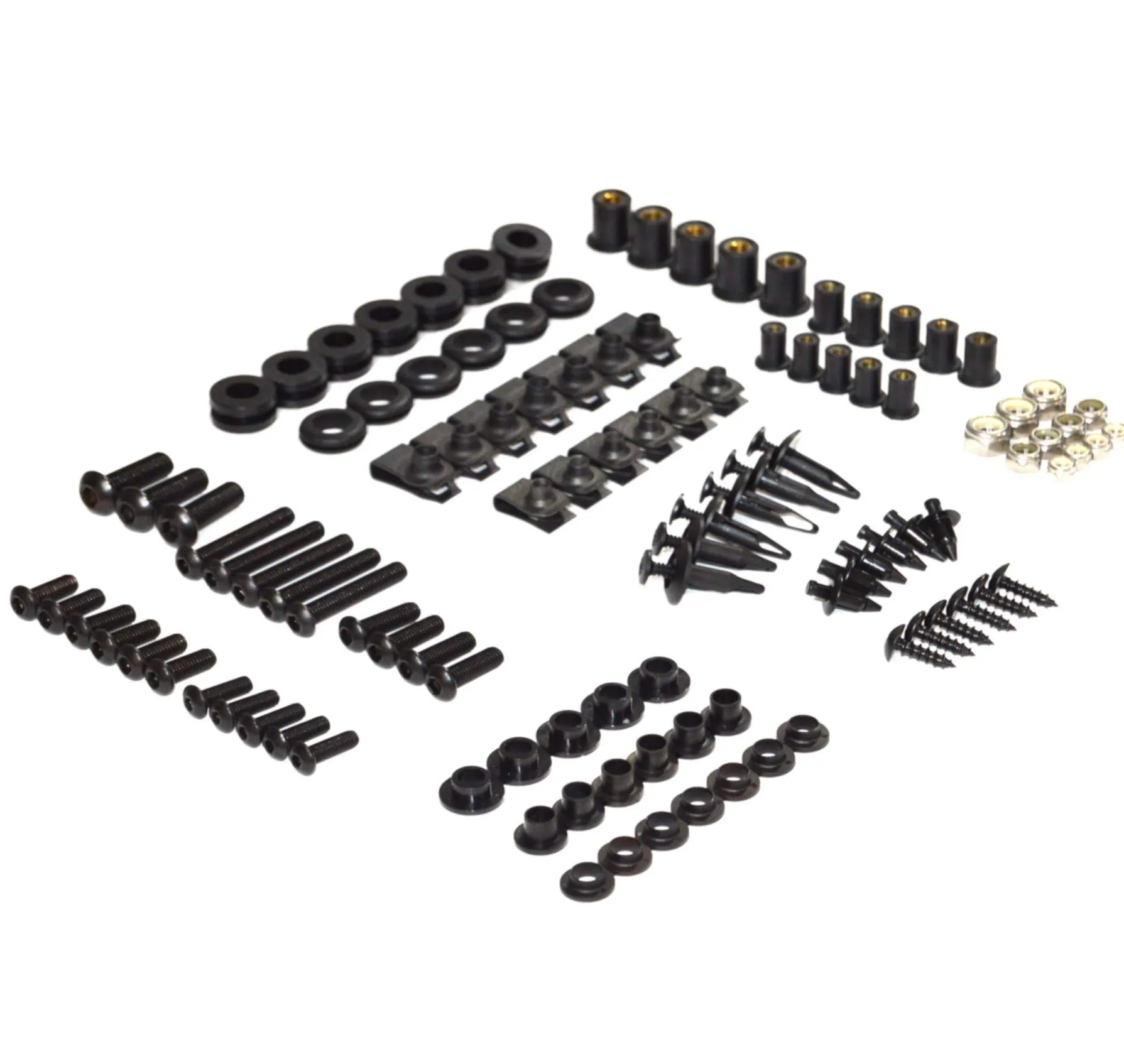 Black Motorcycle Fairing Bolt Kit for Suzuki GSX-R600/GSX-R750 2008-2010, 122 Pieces