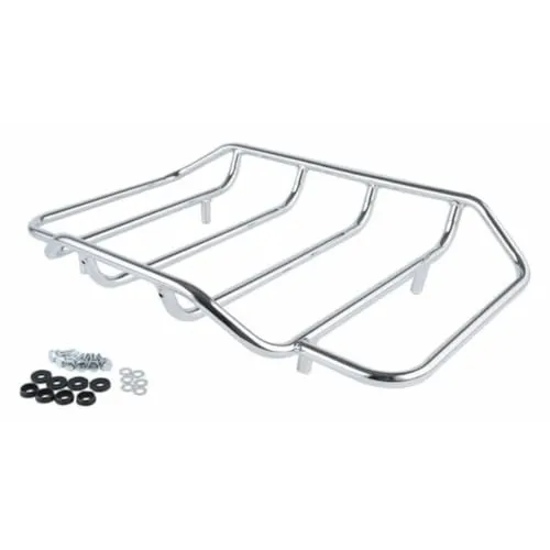 Chrome Luggage Top Rack for 2014-2022 Harley-Davidson, 14-Inch Width, Durable Steel