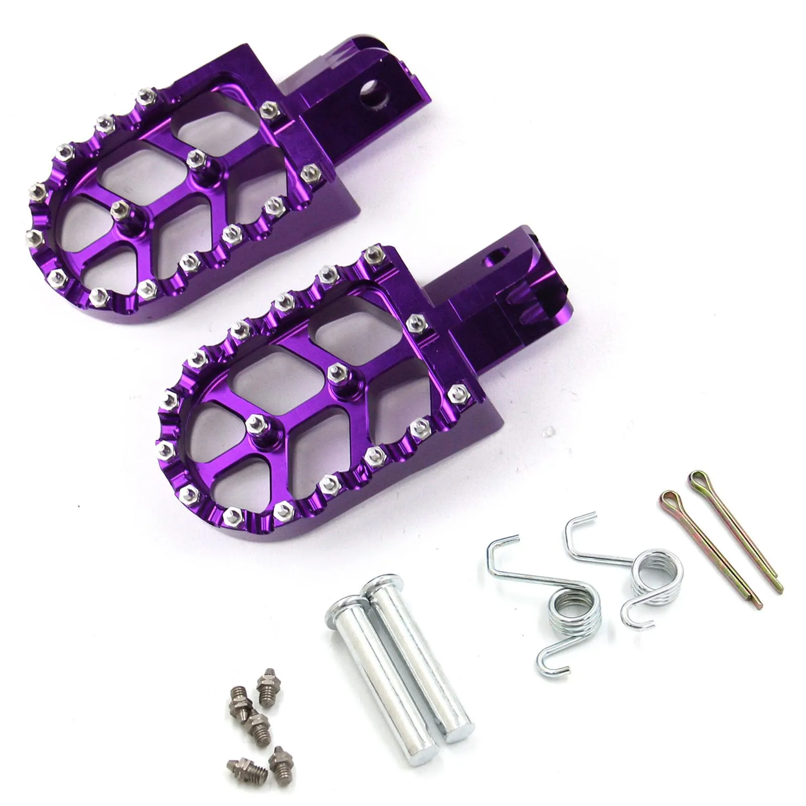 CNC Aluminum Alloy Foot Pegs for CR/CRF 125/250/500/230/450R Dirt Bikes - Purple