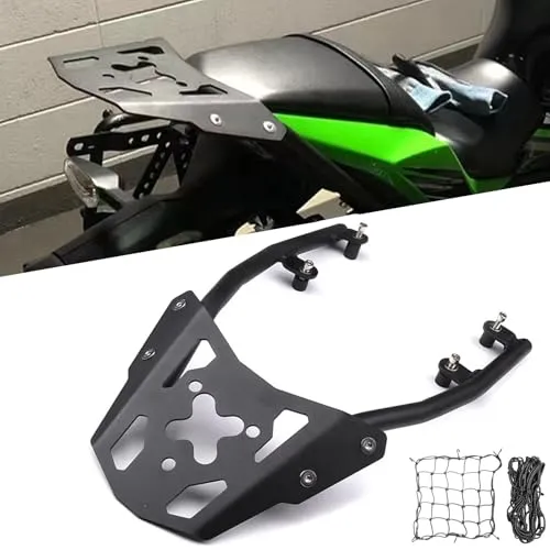 Compatible Kawasaki Z650 2019-2024 Rear Luggage Rack with Reflective Cargo Net Accessories