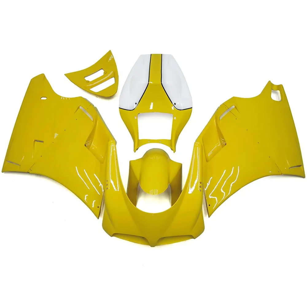 Ducati 748 996 Monoposto 1996-2002 Fairings - Yellow White ABS Plastic Bodywork