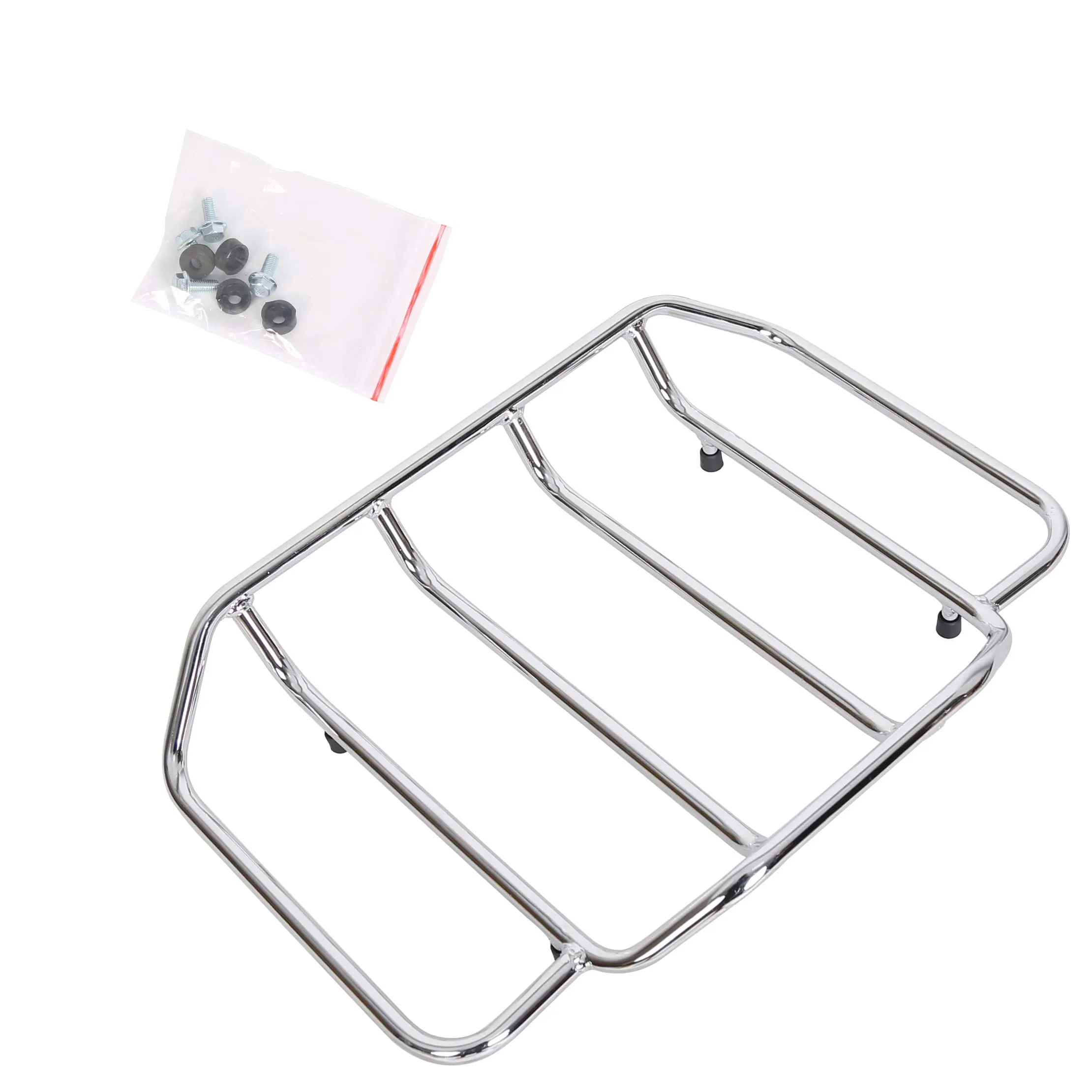 ECOTRIC Chrome Luggage Rack for 1984-2023 Harley Touring King & Road King, 19.69'x14.57'