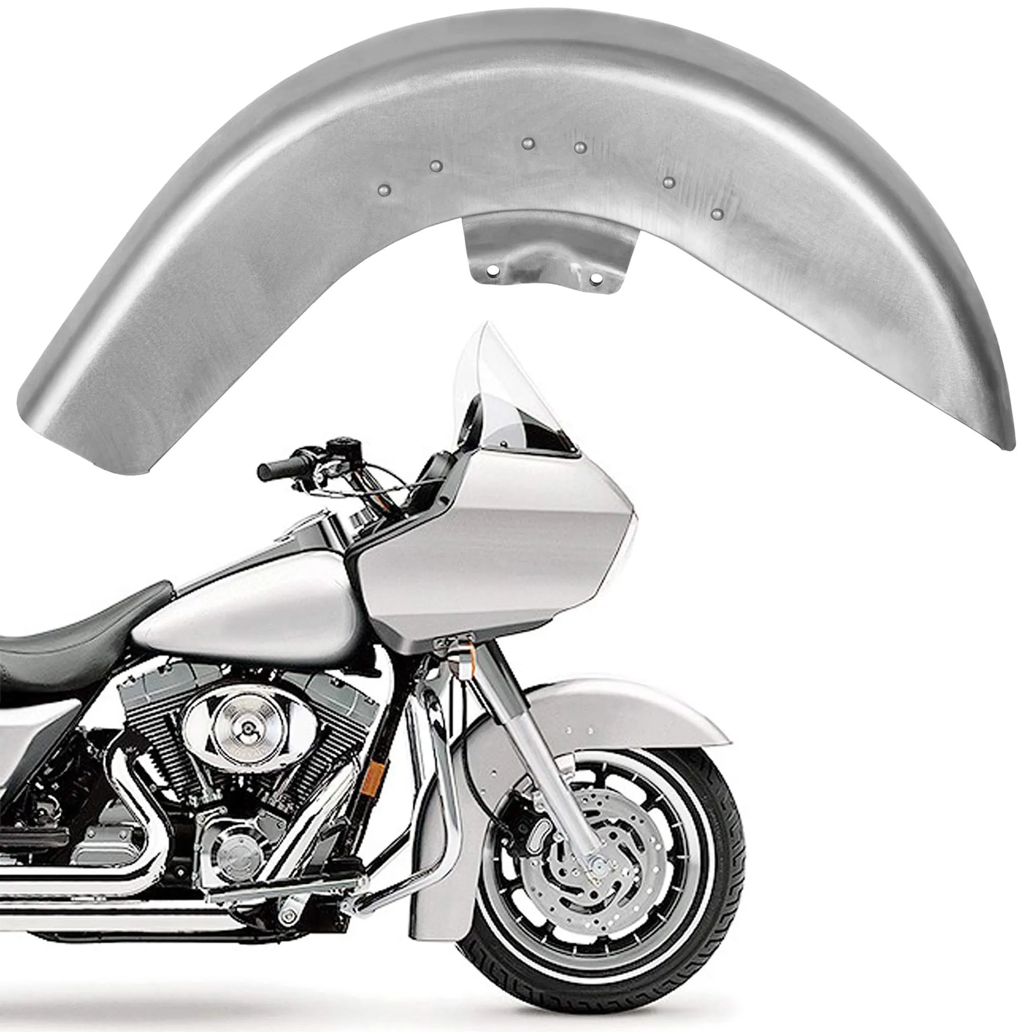 ECOTRIC Steel Front Fender for 1989-2013 Harley Davidson Touring Models, Unpainted