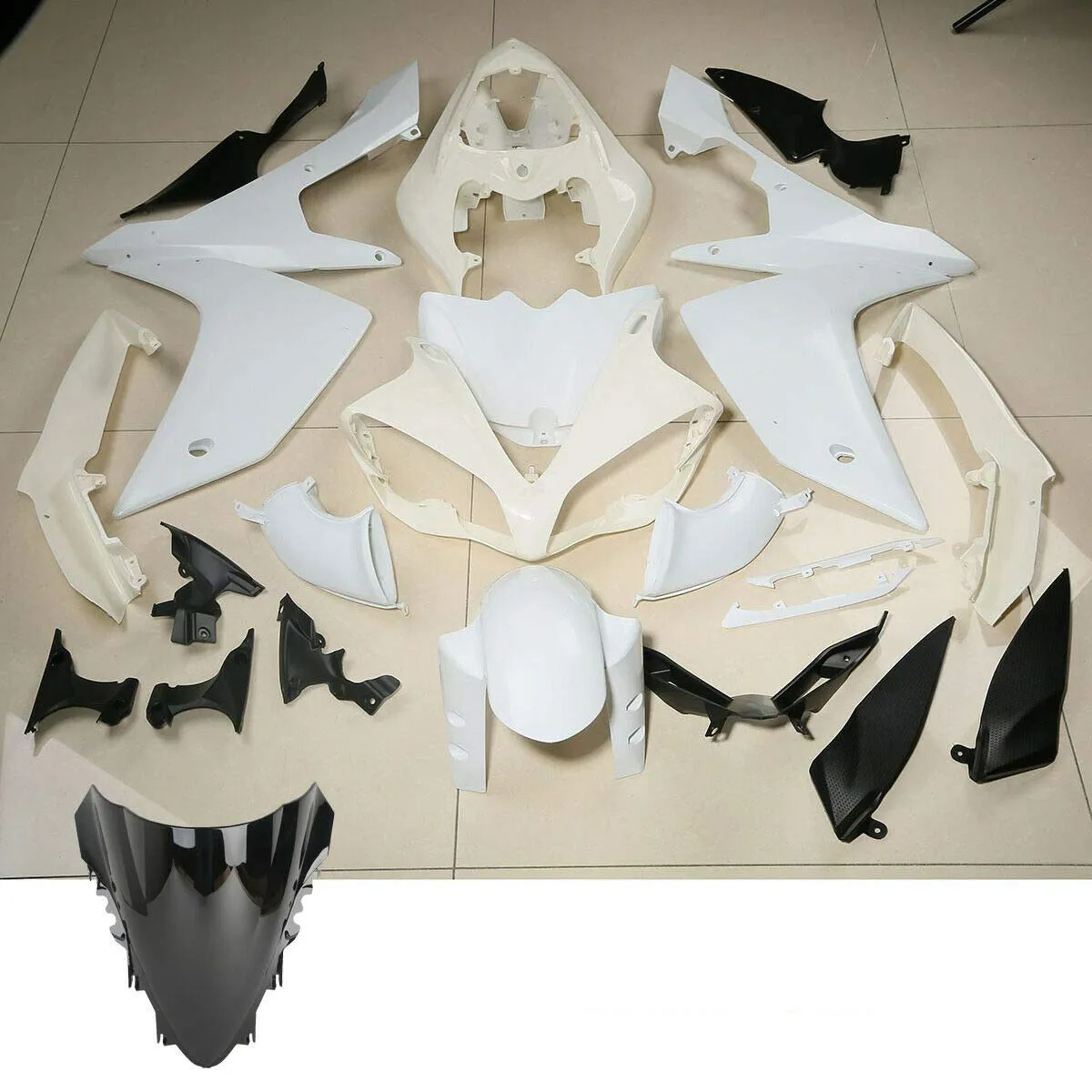 Green-L Unpainted ABS Injection Fairings Kit for Yamaha YZF-R1 2007-2008 with Windshield