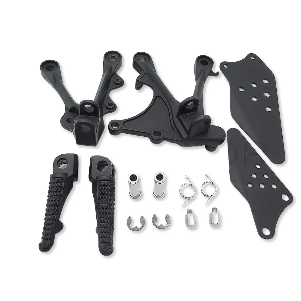 HTTMT MT390-006 Black Front Rider Foot Pegs Bracket for Kawasaki ZX6R 2005-2008