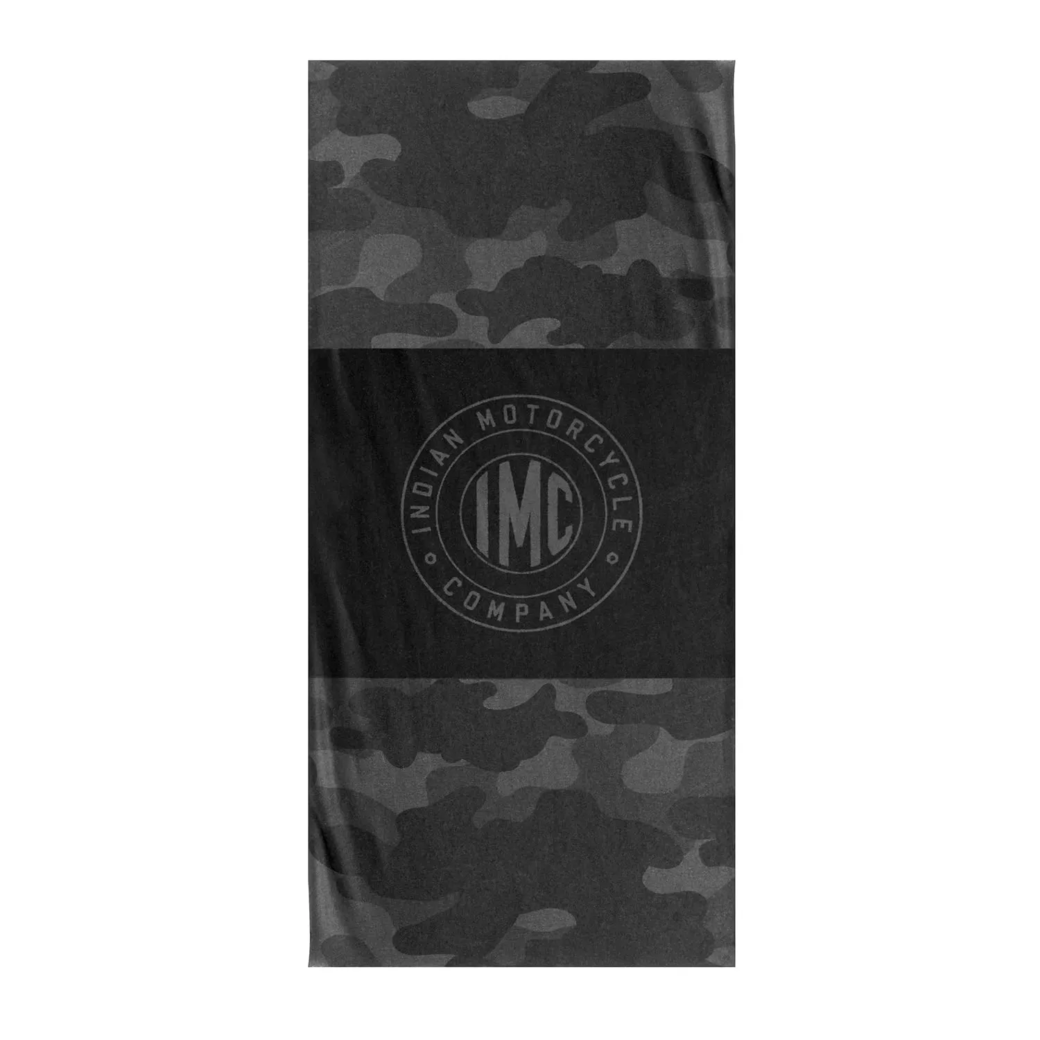 Indian Motorcycle Camo Multifunctional Headwear - Soft Breathable Polyester, Black IMC Logo