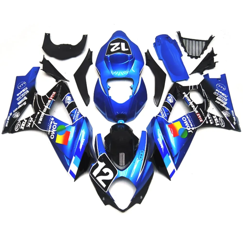 Injection Fairings for Suzuki GSXR1000 K7 2007-2008 Blue Black White Body Kits