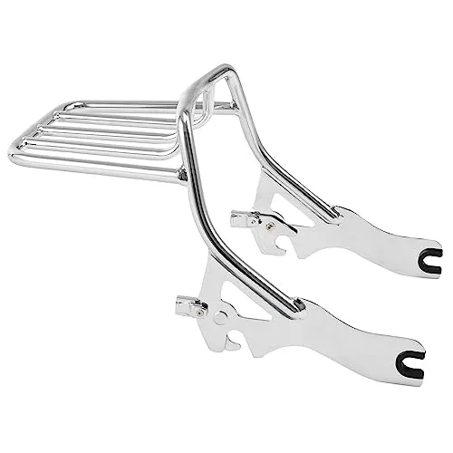 JLEJIANI Chrome Luggage Rack for Harley Davidson CLRFFHSFFFFF2 - Detachable Rear Mount