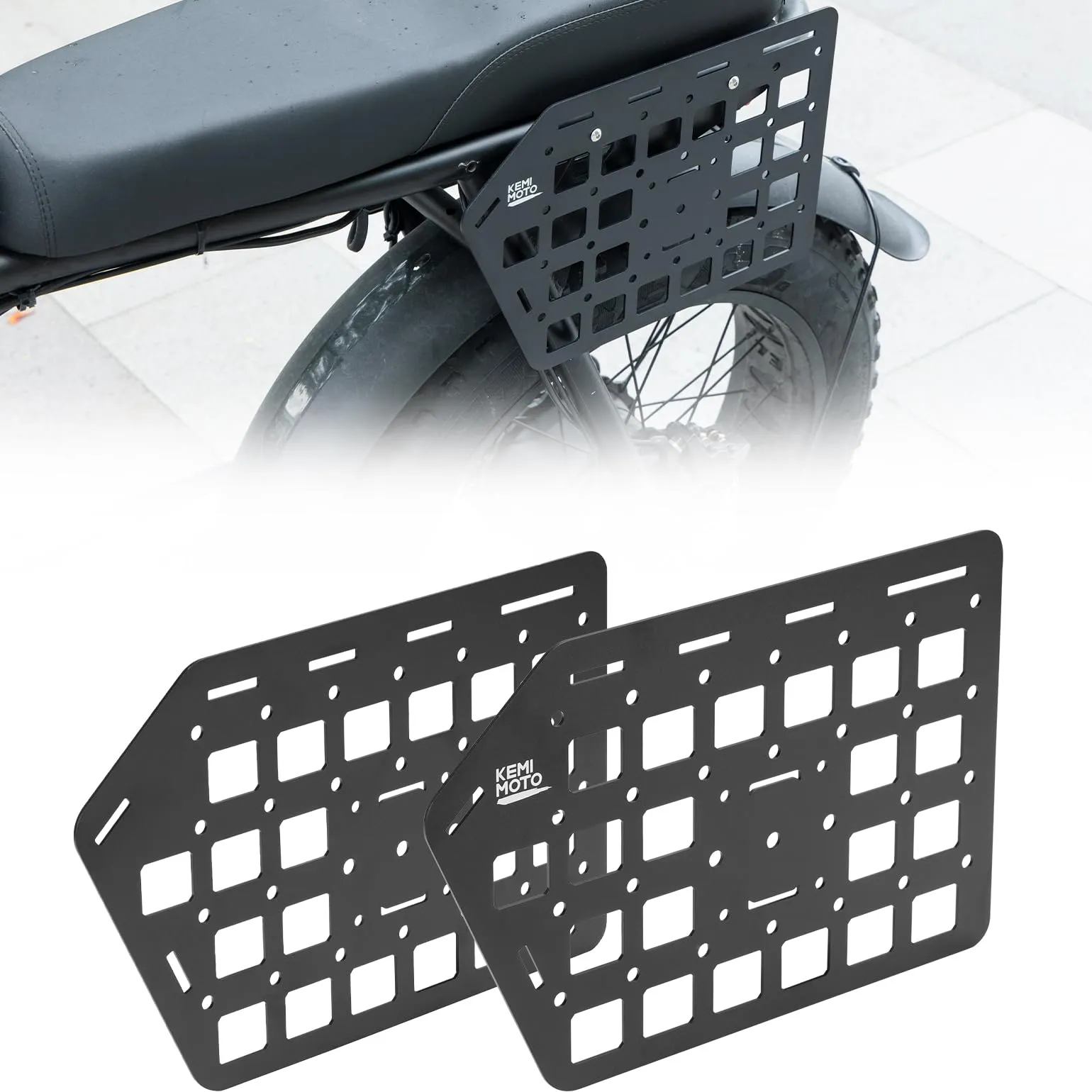 KEMIMOTO Motorcycle Side Racks for Super73, Durable Aluminum, Easy Install, Scratch-Resistant