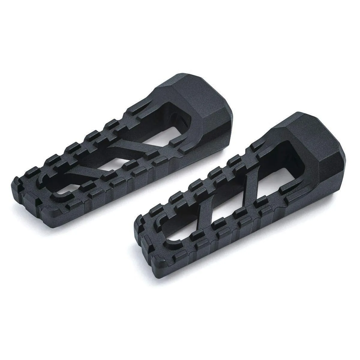 Kuryakyn 3599 Riot Motorcycle Footpegs, Satin Black, Durable Cast Aluminum, No-Slip Traction