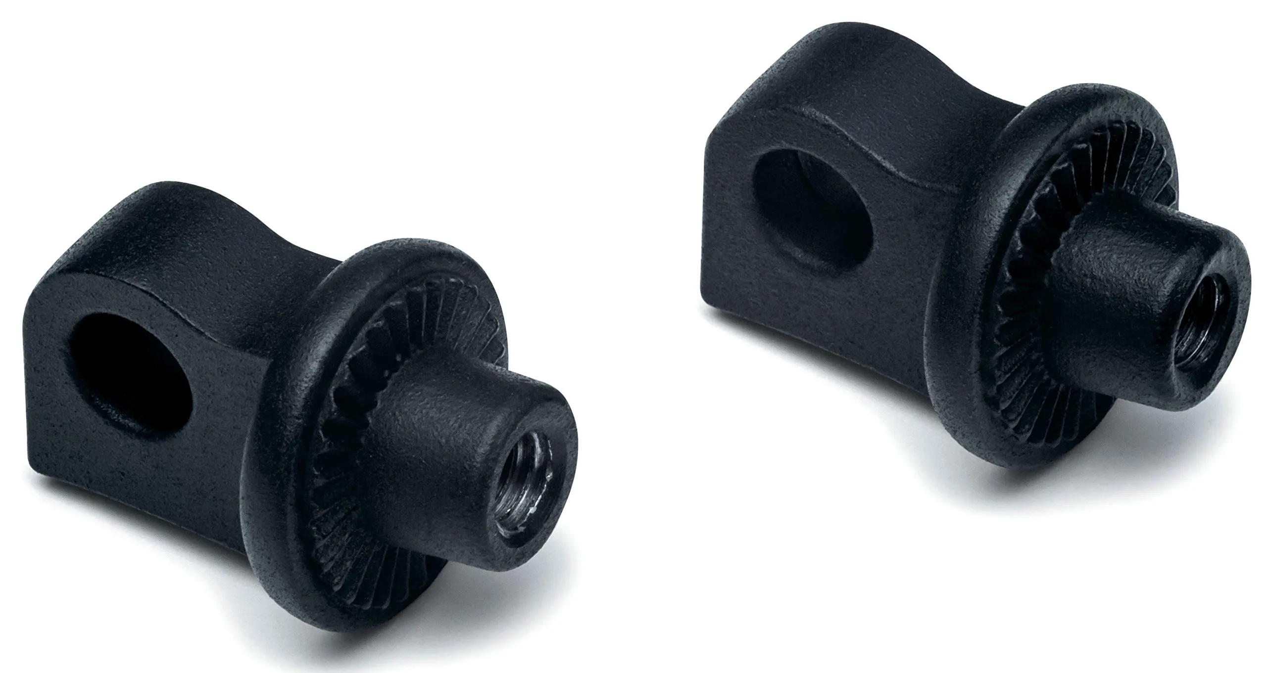 Kuryakyn 6775 Adjustable Stop Splined Peg Adapters, Satin Black, Custom Foot Positioning