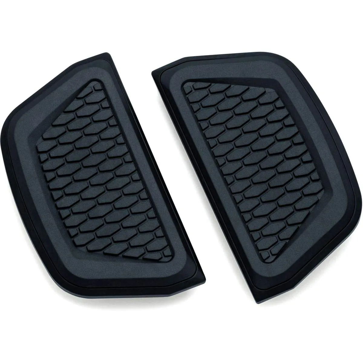 Kuryakyn Satin Black Hex Passenger Board Inserts for Harley-Davidson, Comfort & Style