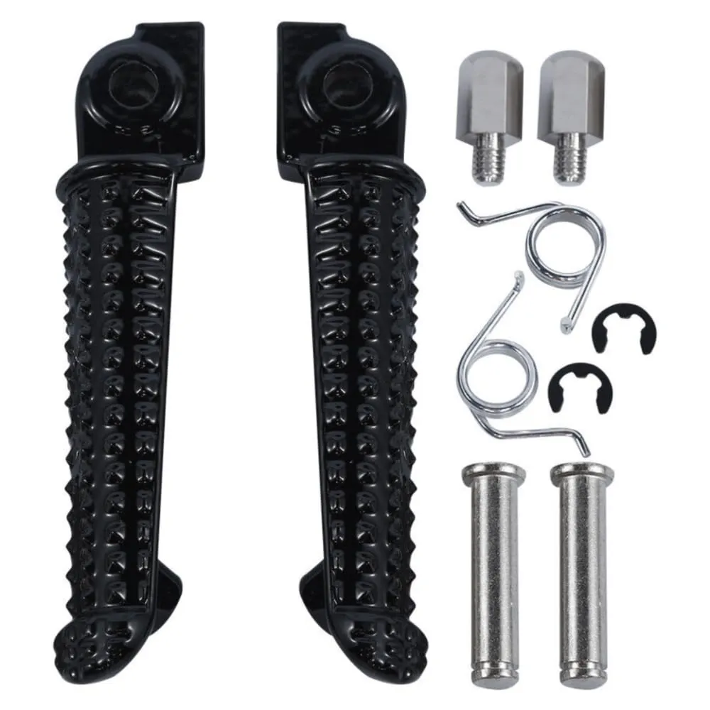 Long Black Front Footrests Foot Pegs for Yamaha YZF-R1 (1998-2014), YZF-R6 (1999-2017)