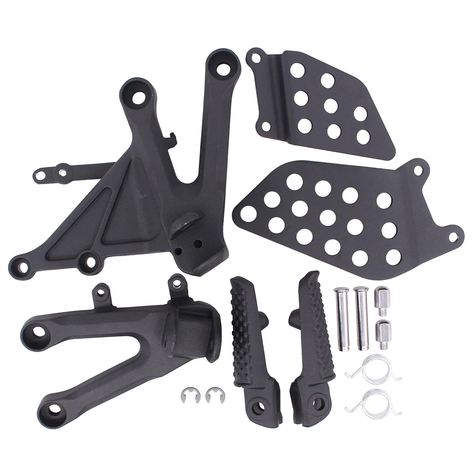 NewYall Black Front Rider Footrest Pegs Bracket Set for Honda CBR1000RR 2004-2007