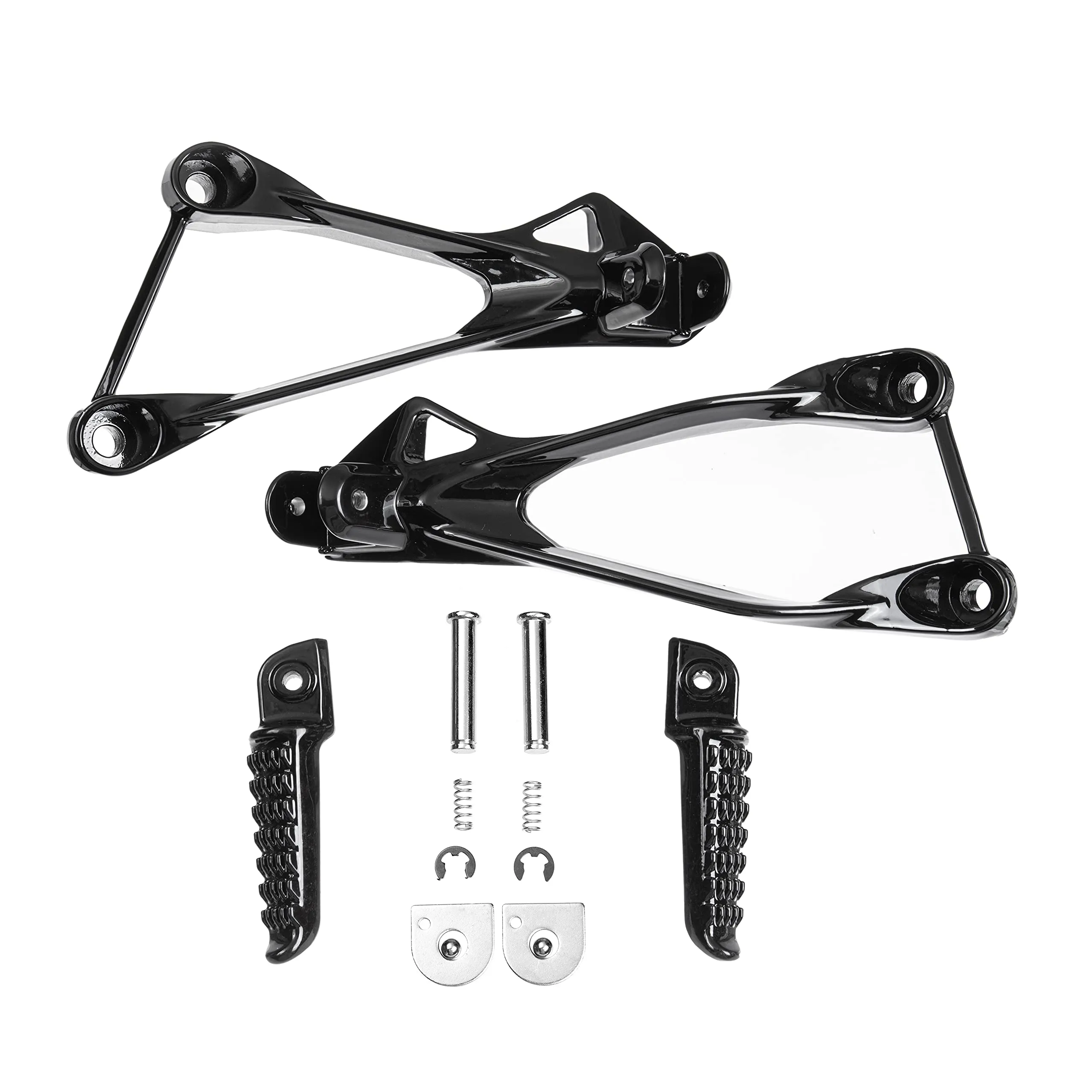 Rear Footpegs Brackets for Kawasaki ZX6R 2005-2008 & ZX636 2005-2006 - Aluminum, Black