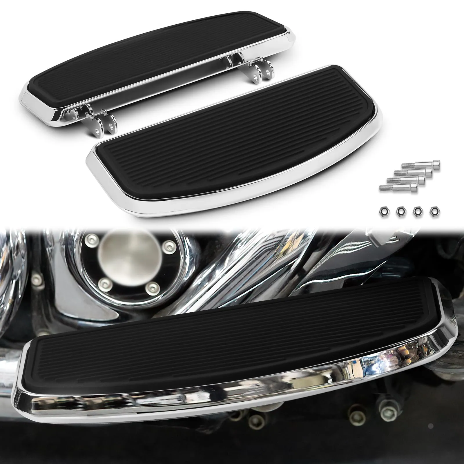 Rider Footboard for Harley Touring Electra Glide Road Glide 1986-2024 Chrome Finish