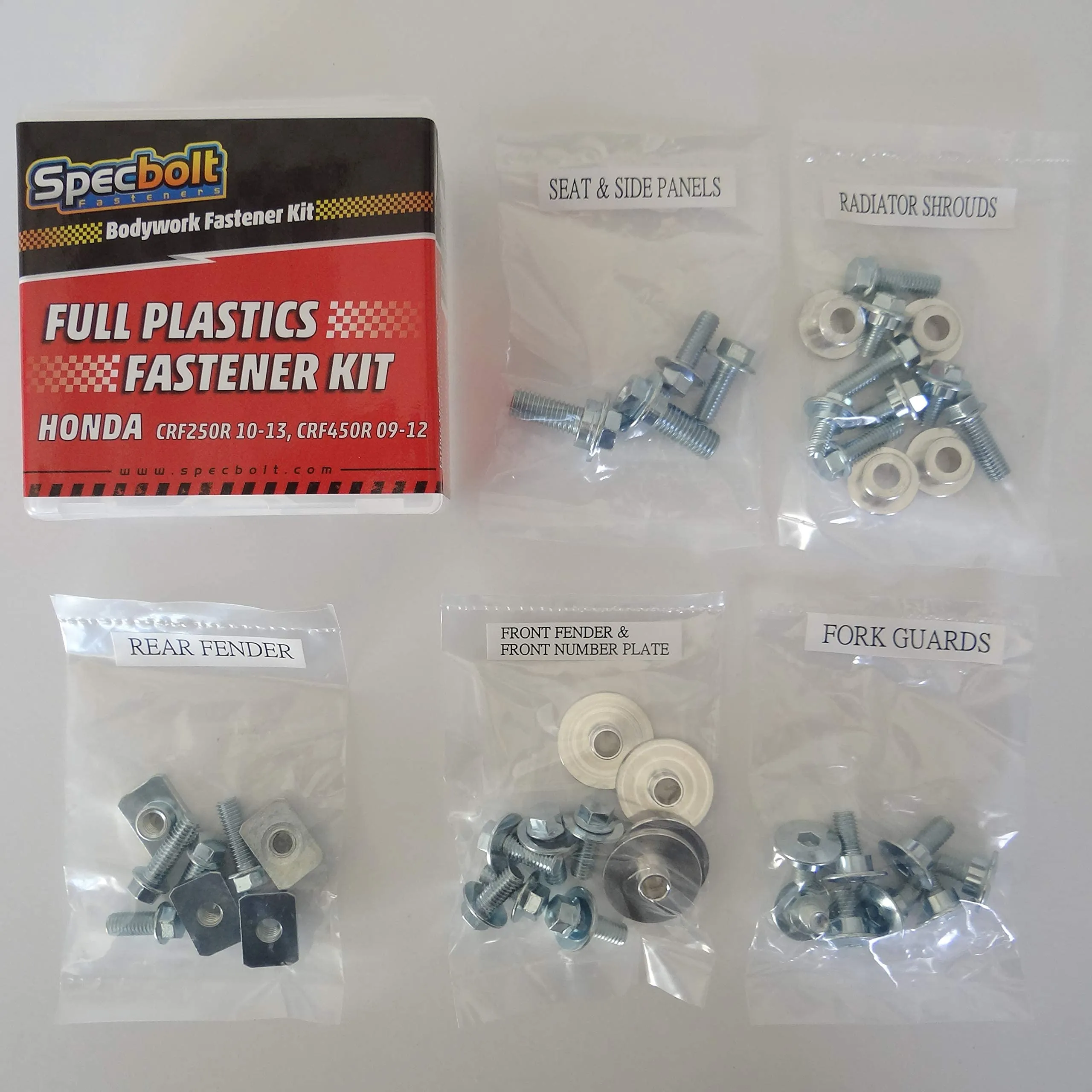 Specbolt Full Plastics Fastener Kit for Honda CRF250R (2010-2013) & CRF450R (2009-2012)