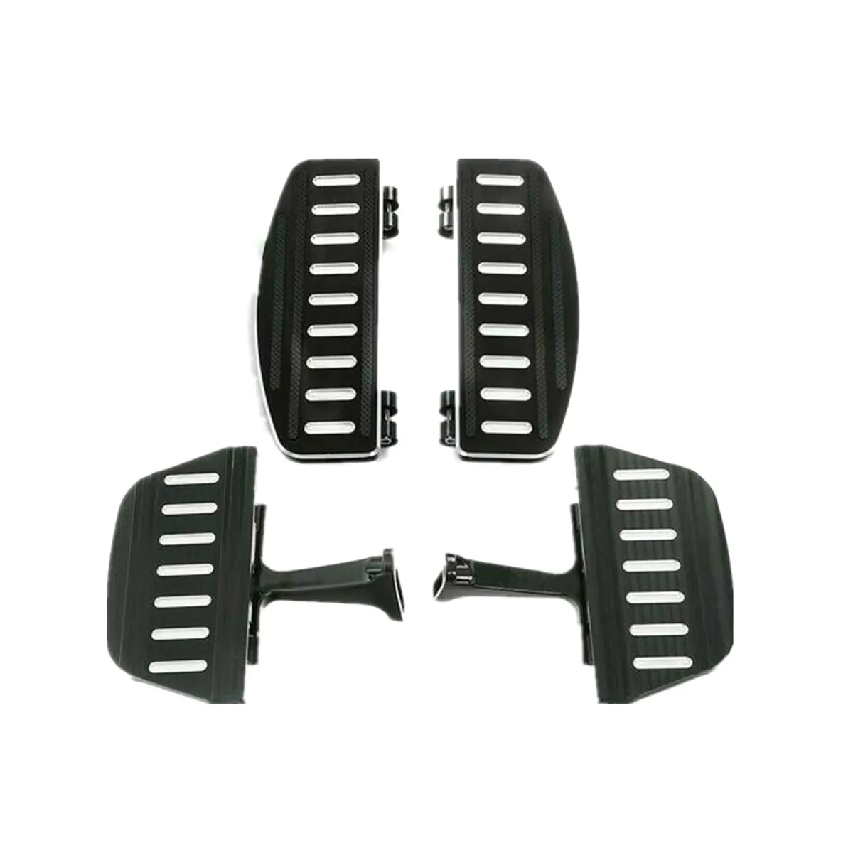 TCMT Driver Passenger Floorboard Footboard for Harley Touring 1993-2023, Black Aluminum