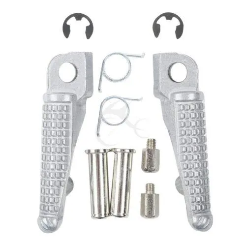 TCT-MT Front Footrest Pegs for Kawasaki Ninja ZX6R 2005-2008, Silver Aluminum Alloy