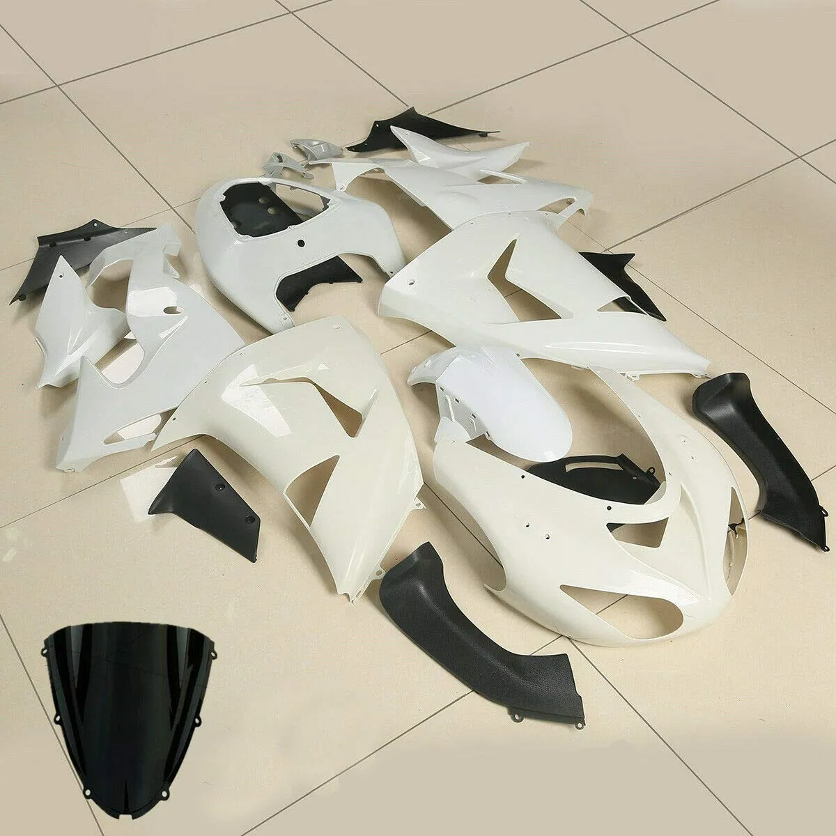 Unpainted ABS Injection Fairings Kit for Kawasaki Ninja ZX10R 2006-2007 with Windscreen