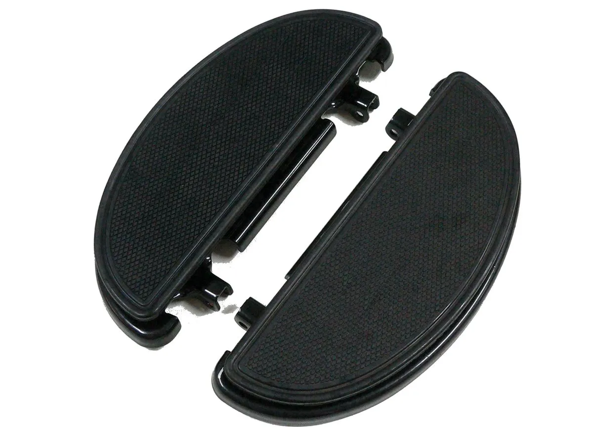 V-Twin Black Driver Half Moon Footboard Set for FLST 1986-UP