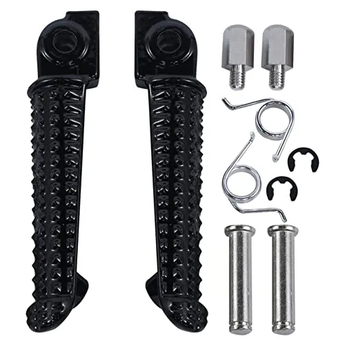 WKK Aluminum Front Footrests Pegs - Black, Durable Aluminum, Front Placement, Perfect Fit