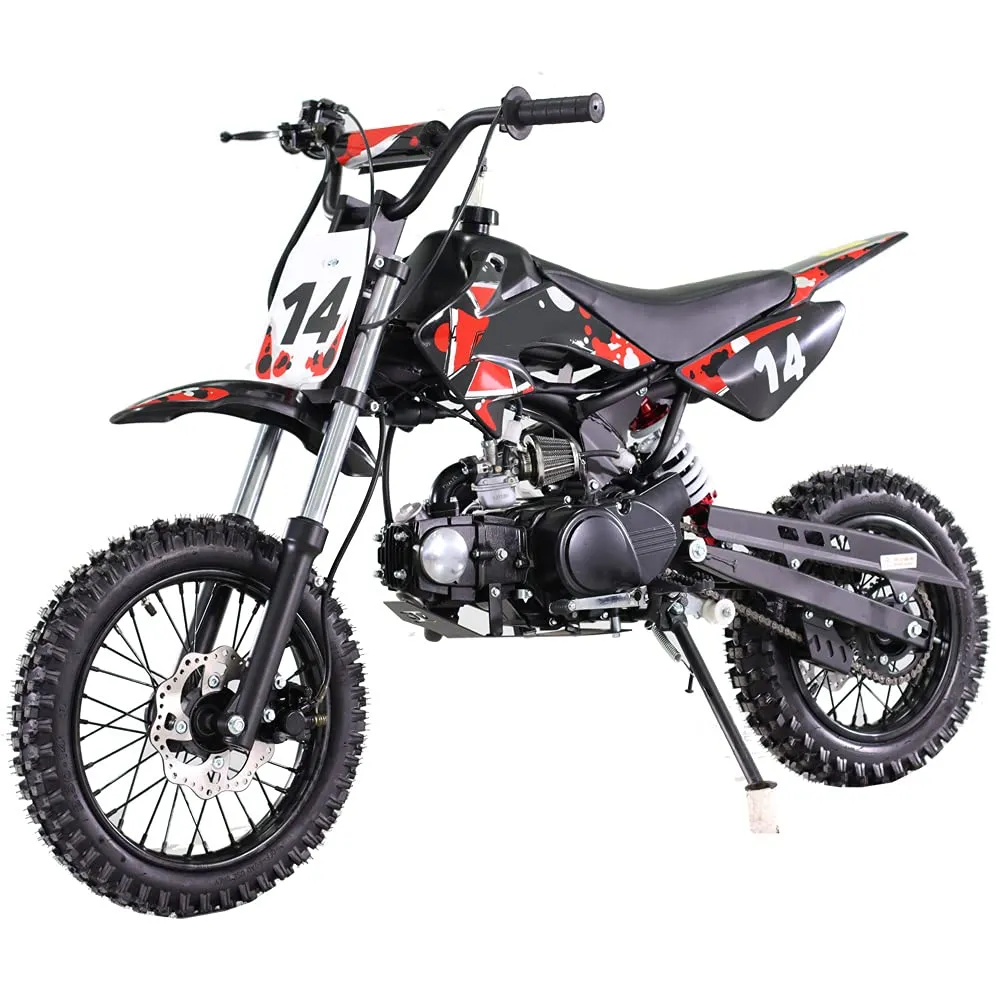 X-PRO 110cc Kids Dirt Bike in Red with Semi-Automatic Transmission & Hydraulic Disc Brakes