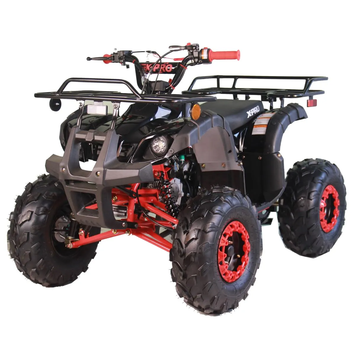 X-PRO 125cc ATV Quad with LED Lights, 19'/18' Rugged Tires, Stylish Black Finish