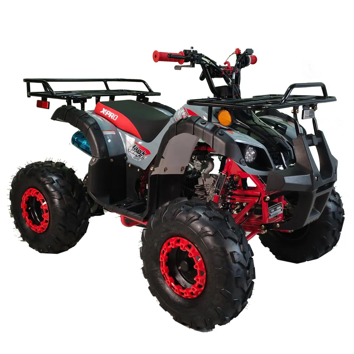 X-PRO 125cc ATV with Automatic Transmission, LED Headlights, 19'/18' Tires, Grey