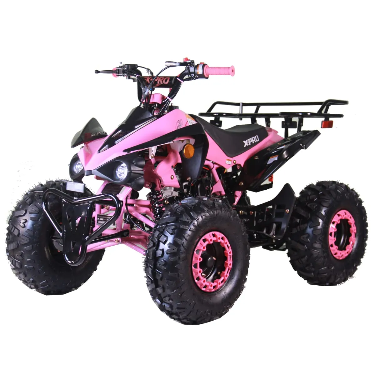 X-PRO 125cc ATV with Automatic Transmission, Reverse, LED Headlight, 19'/18' Tires - Pink