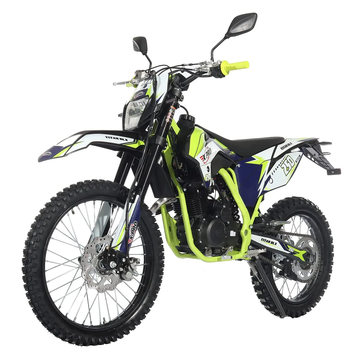 X-PRO Titan 250 DLX 250cc Dirt Bike, 21'/18' Wheels, 5-Speed Manual, Electric/Kick Start