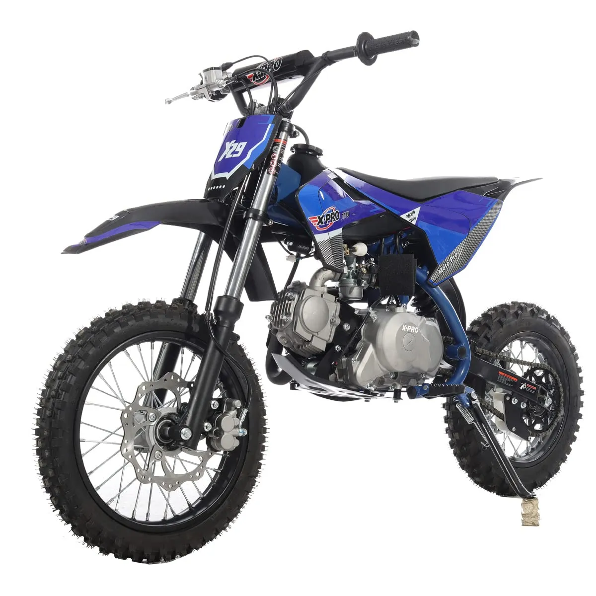 X-PRO X29 110cc Dirt Bike Automatic Transmission Electric Start 14'/12' Tires Blue