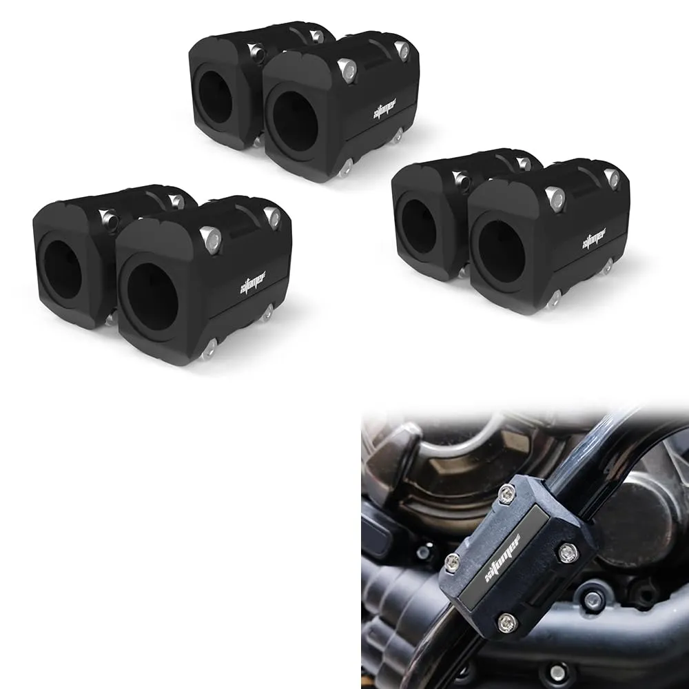 Xitomer 3 Pair Motorcycle Engine Guard Crash Bar Protectors 22mm/25mm/28mm Black