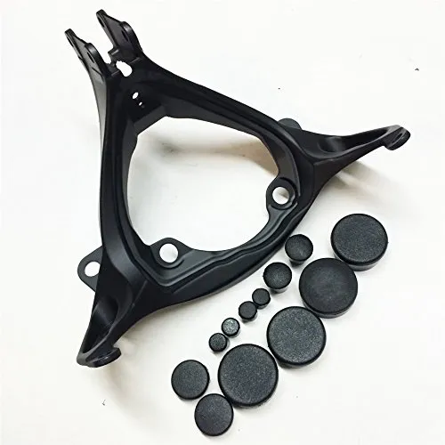 XKMT Front Upper Fairing Brackets for 2007-2008 Suzuki GSXR1000, Black Frame Plugs