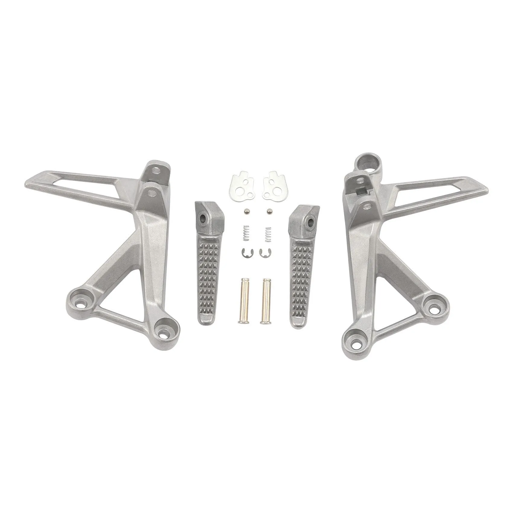 XMT-MOTO Silver Passenger Foot Pegs Footrests Bracket for Honda CB500F CBR500R 2016-2023